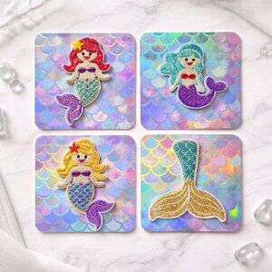 3D Mermaid Mini Card Set of 4 | Blank w/ Envelopes
